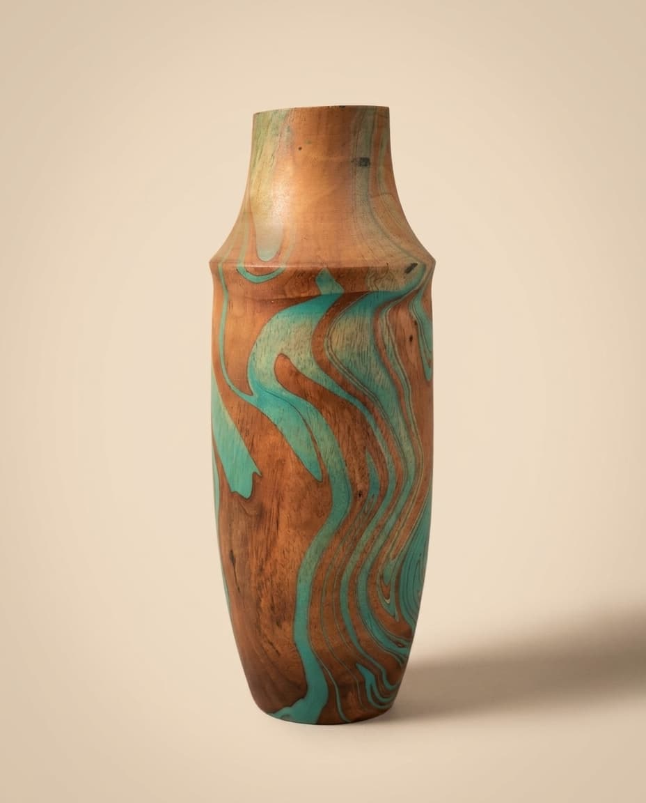 Turquoise Shouldered Cylinder Vase