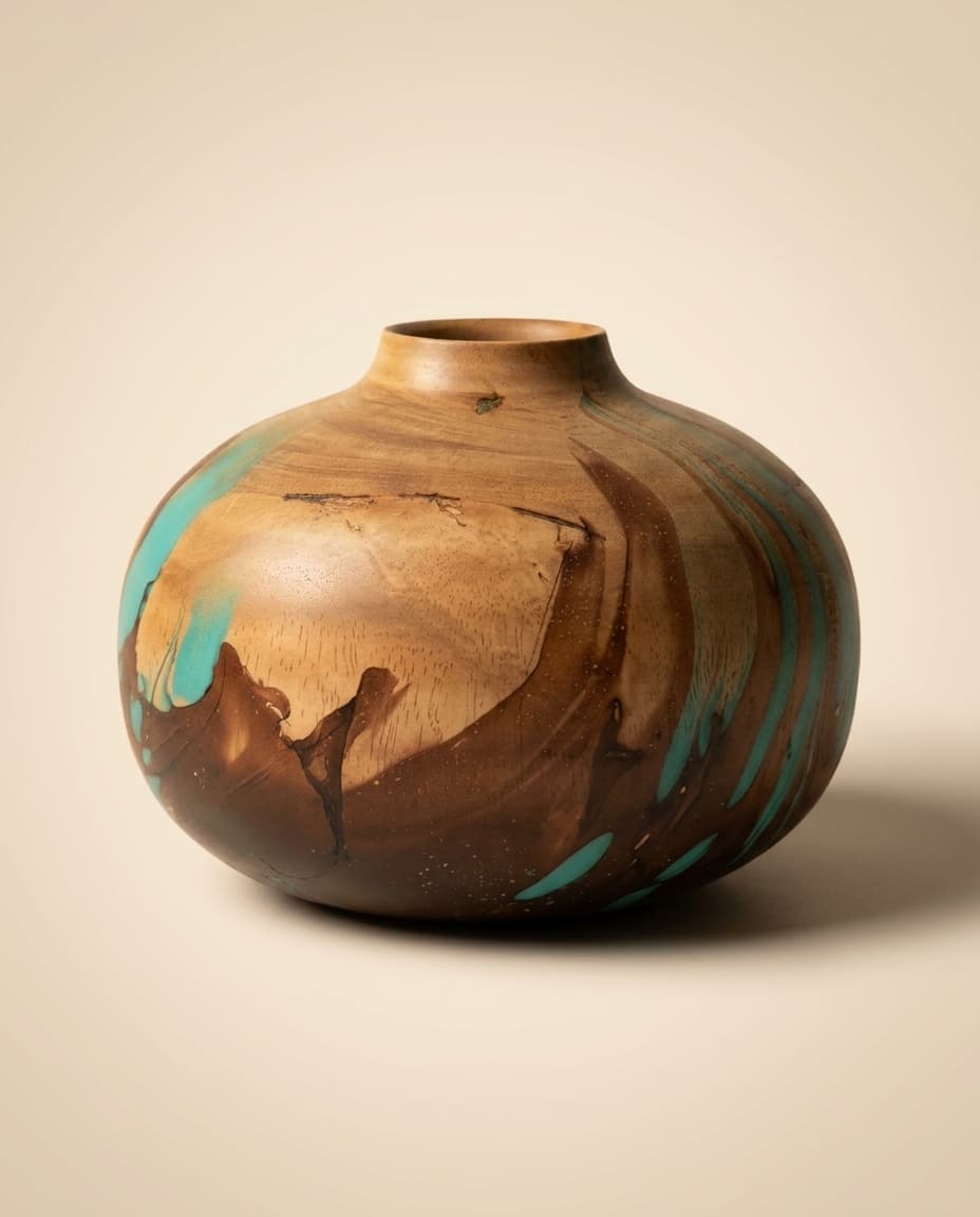 Turquoise Squat Bud Vase