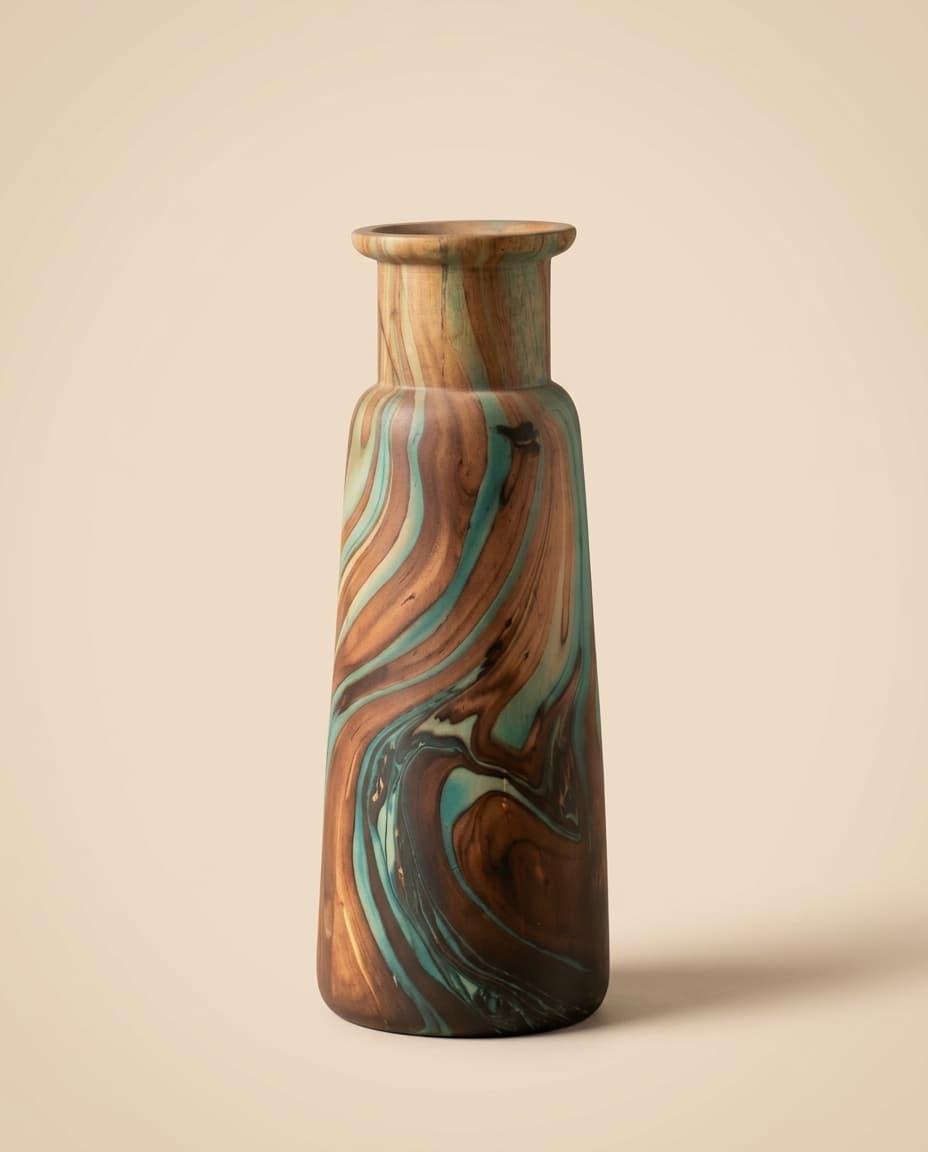 Turquoise Lipped Cylinder Vase